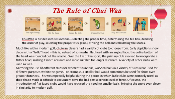 Ancient Chinese sports introduced at the sharing session - Cuju, Chuiwan