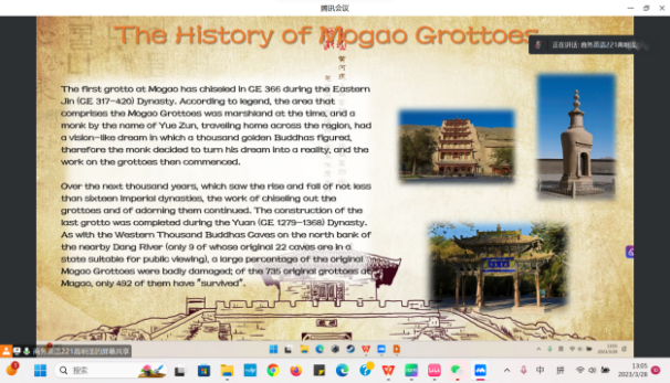 Introduction to Mogao Grottoes, a Treasure House of Chinese Art, at the Exchange Meeting