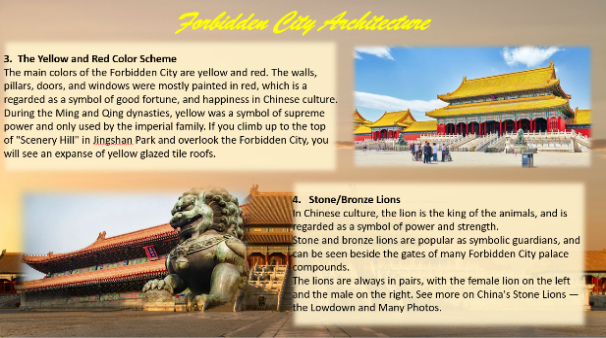 The famous Chinese architecture of the Forbidden City and Suzhou Garden were introduced at the sharing session