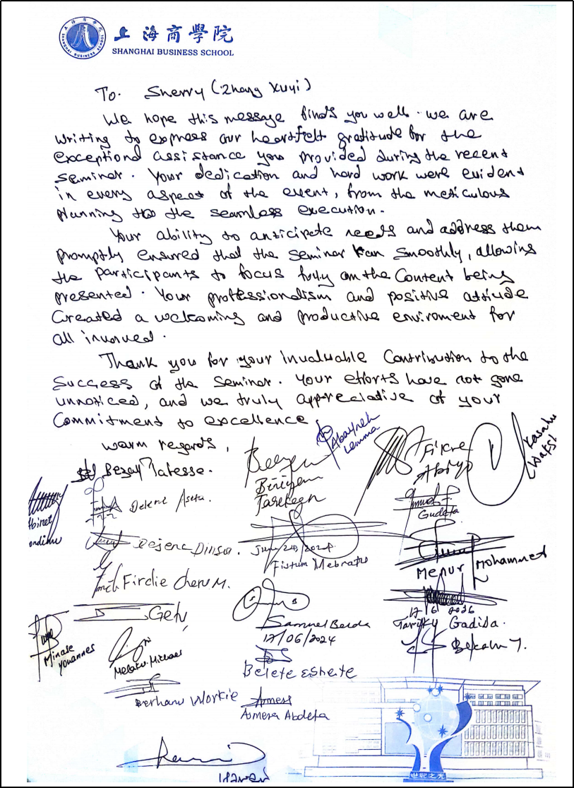 Signatures of all participants at the closing ceremony