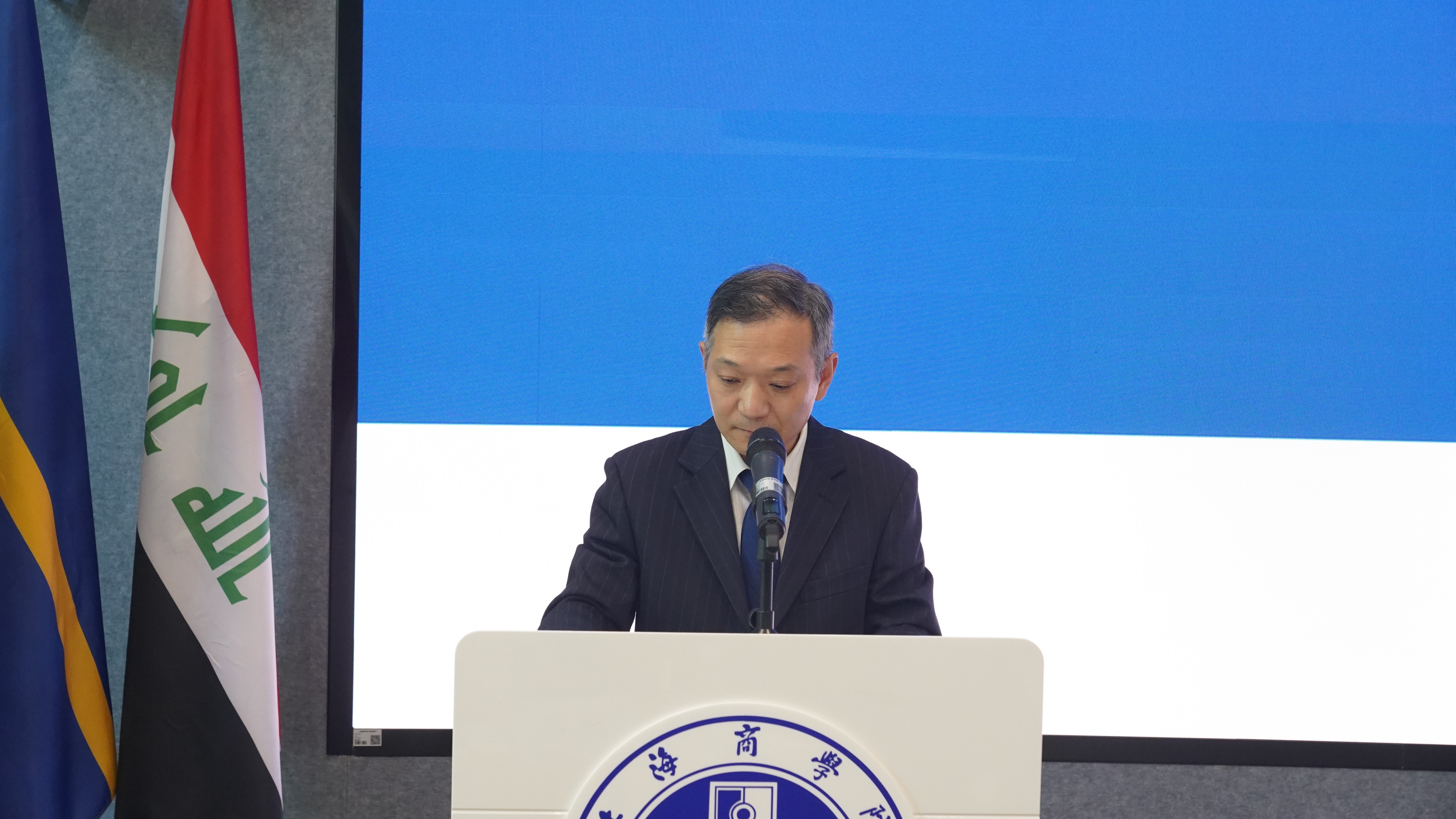 图为庞磊发言