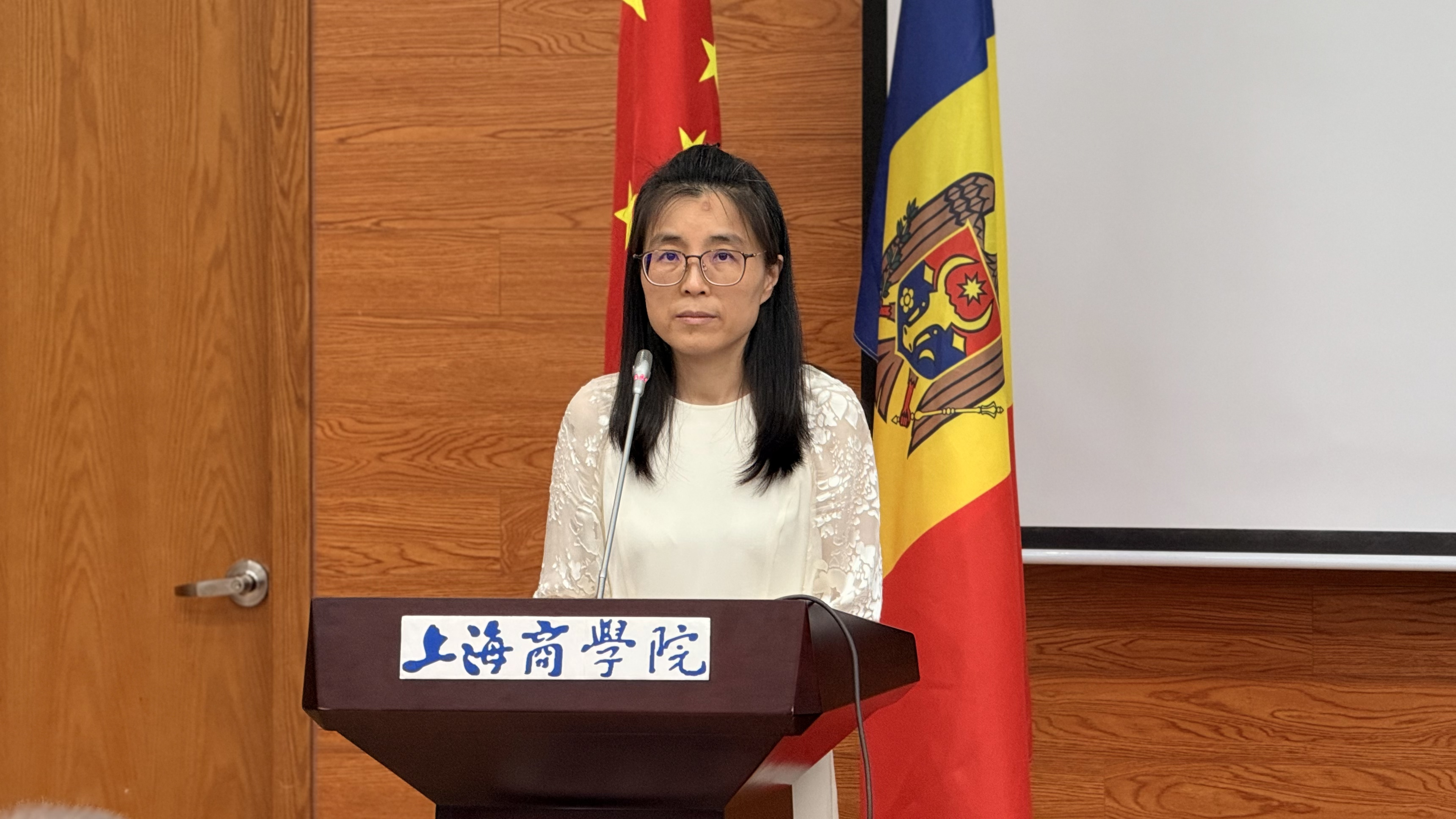 图为戴莹发言