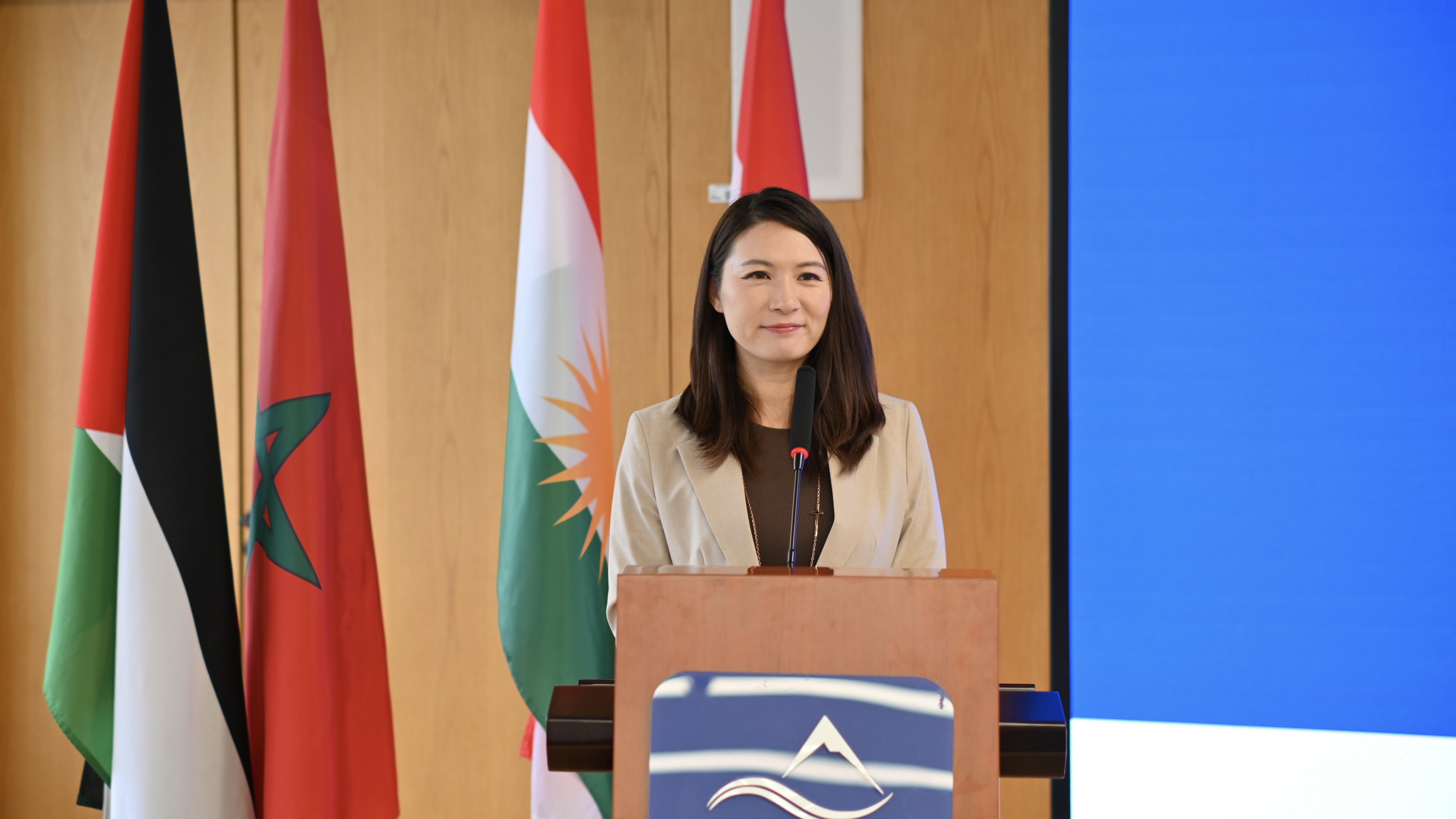 Xu Ting delivering a speech